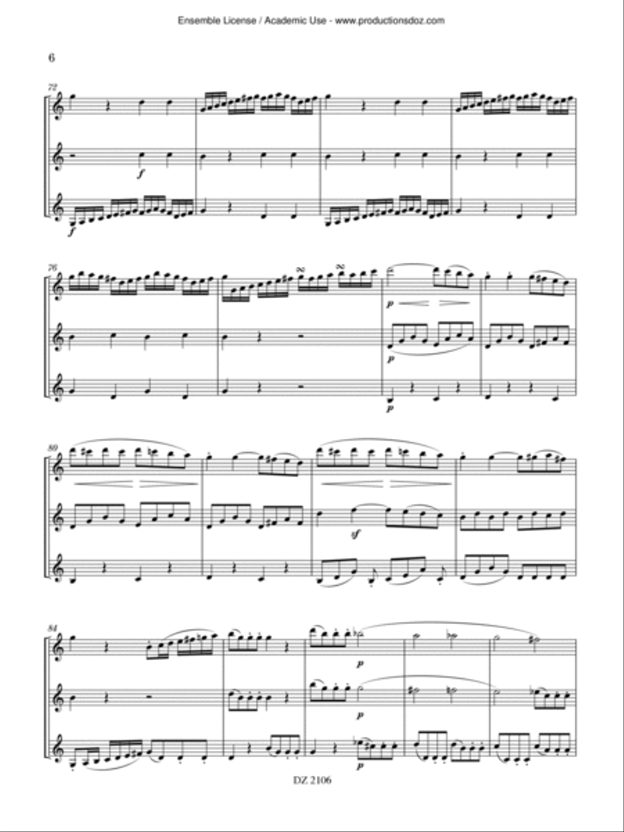 Trio in C major, opus 87 Guitar Ensemble scores gallery preview page 6