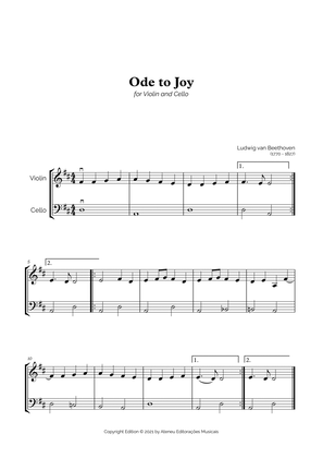 Book cover for Ode to Joy for Easy Violin and Cello Duet