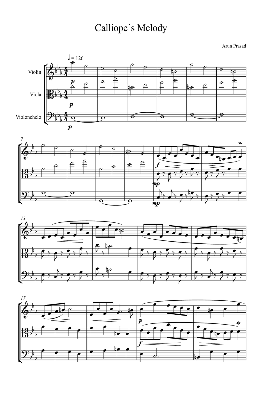 Calliope's Melody String Quartet scores gallery preview page 1