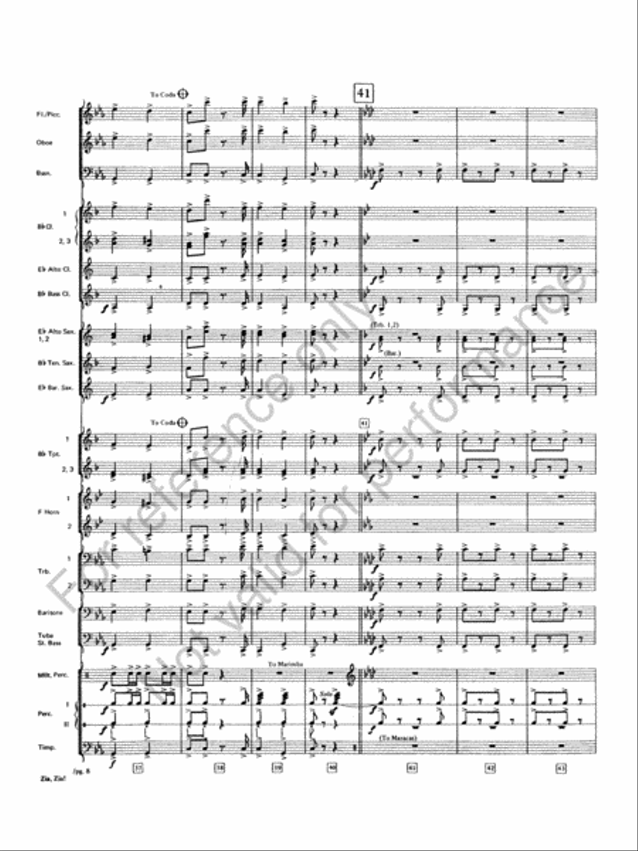 Zia, Zia! Concert Band scores gallery preview page 9