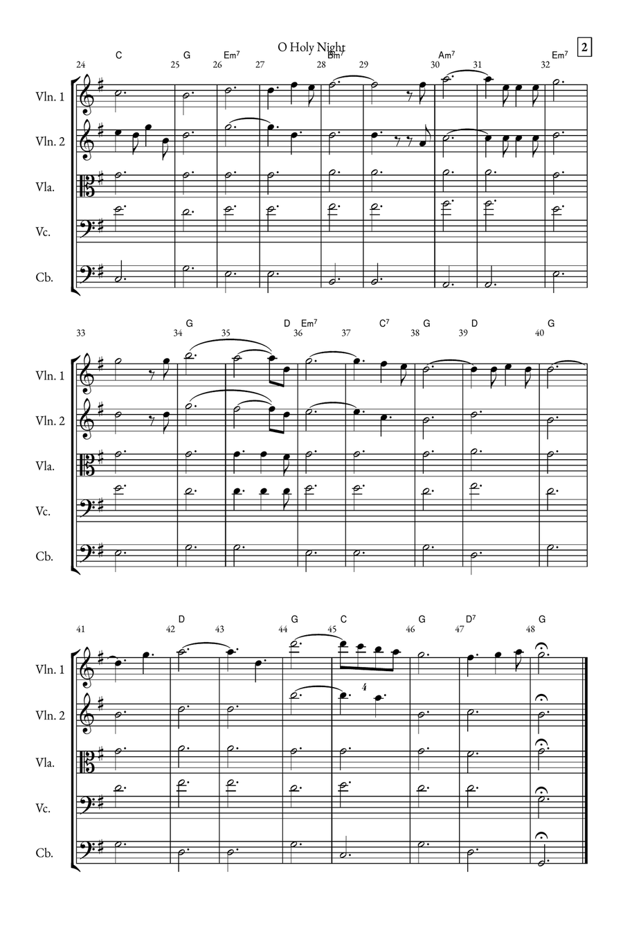 O Holy Night String Quintet scores gallery preview page 2