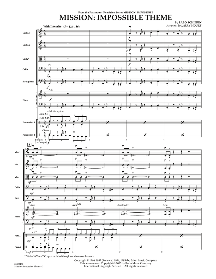 Mission: Impossible Theme - Full Score Orchestra scores gallery preview page 2