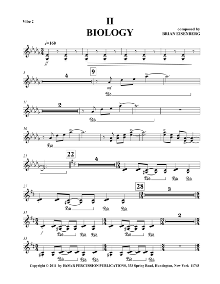 II Biology Marimba scores gallery preview page 1