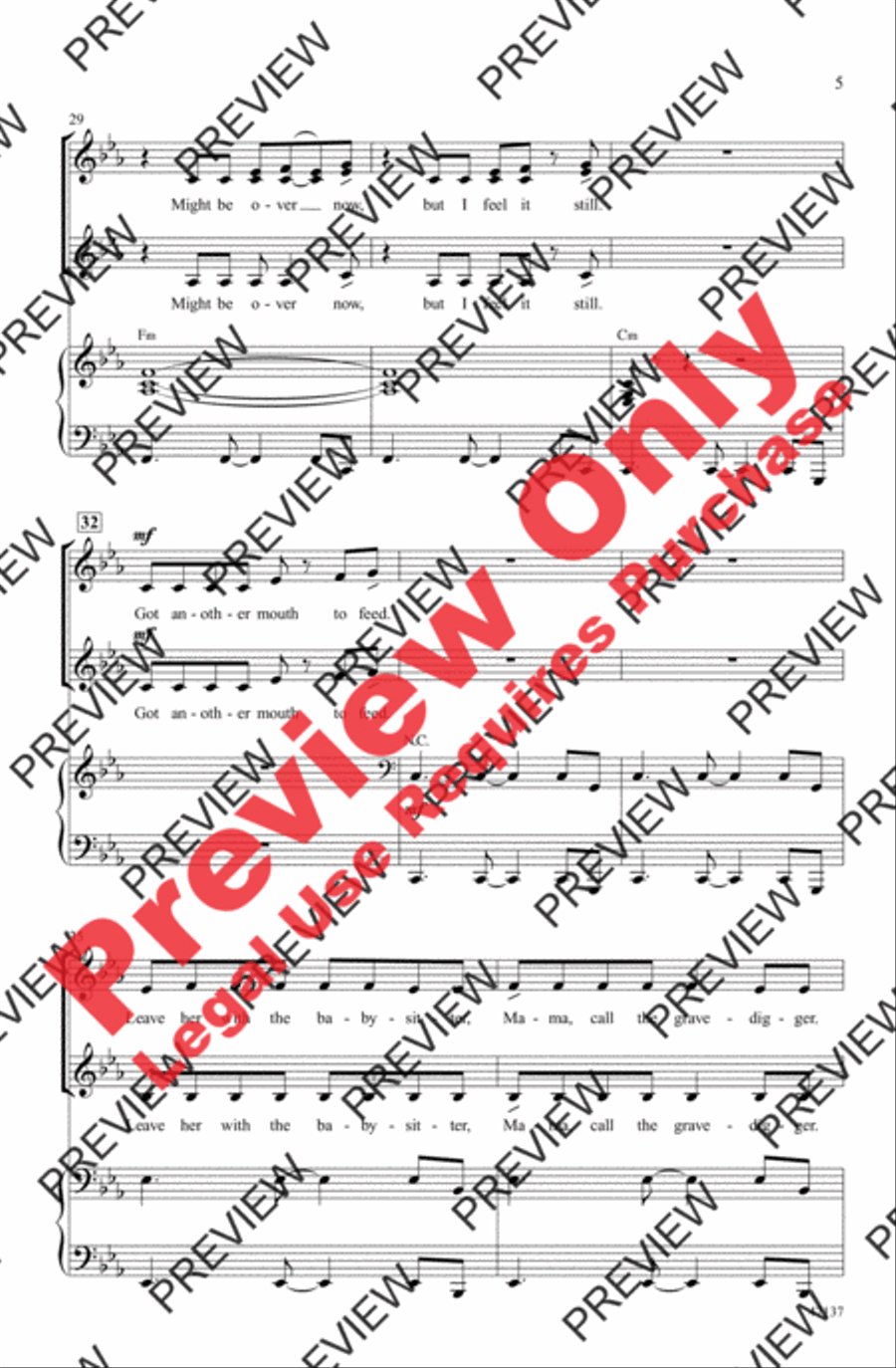 Feel It Still Women's Choir scores gallery preview page 5