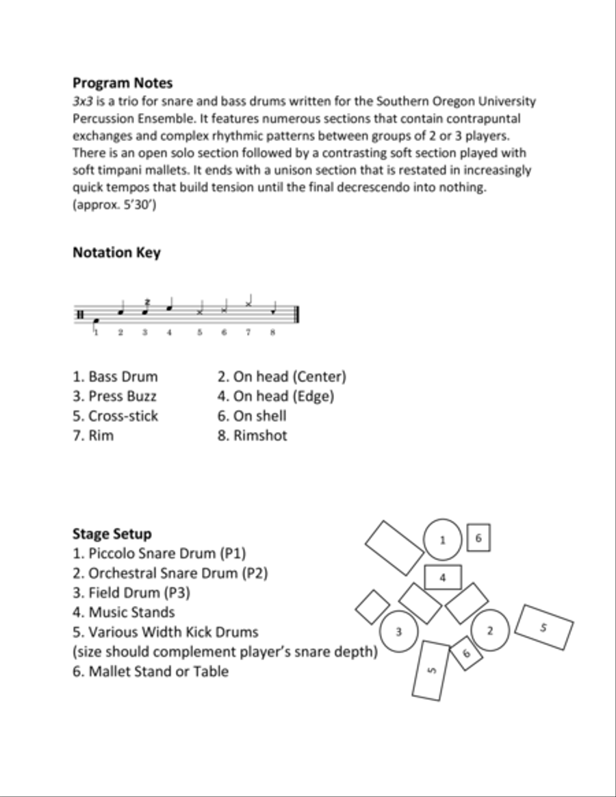 3x3 for Percussion Trio (all parts) Percussion Ensemble scores gallery preview page 2