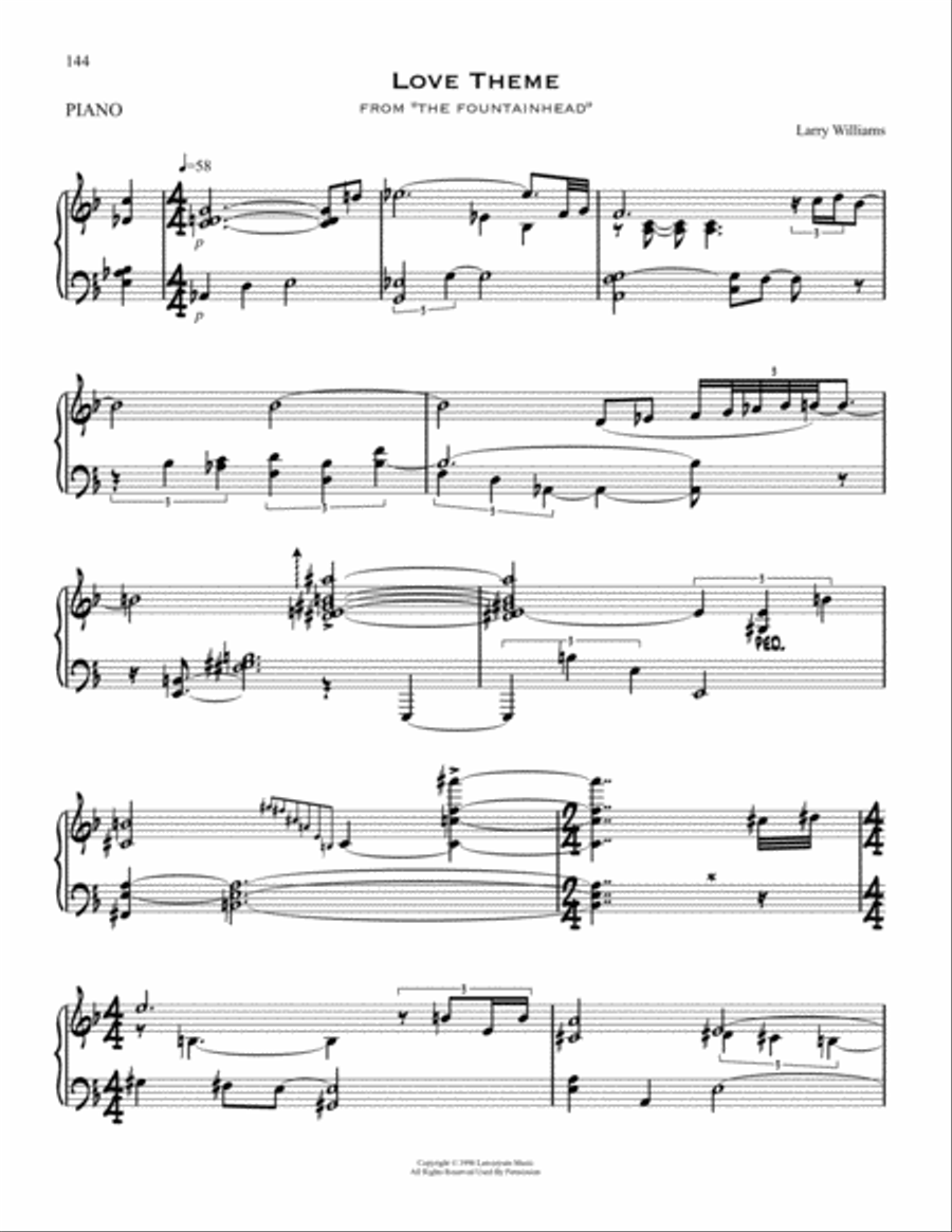 Fountainhead Love Theme Piano Solo scores gallery preview page 1
