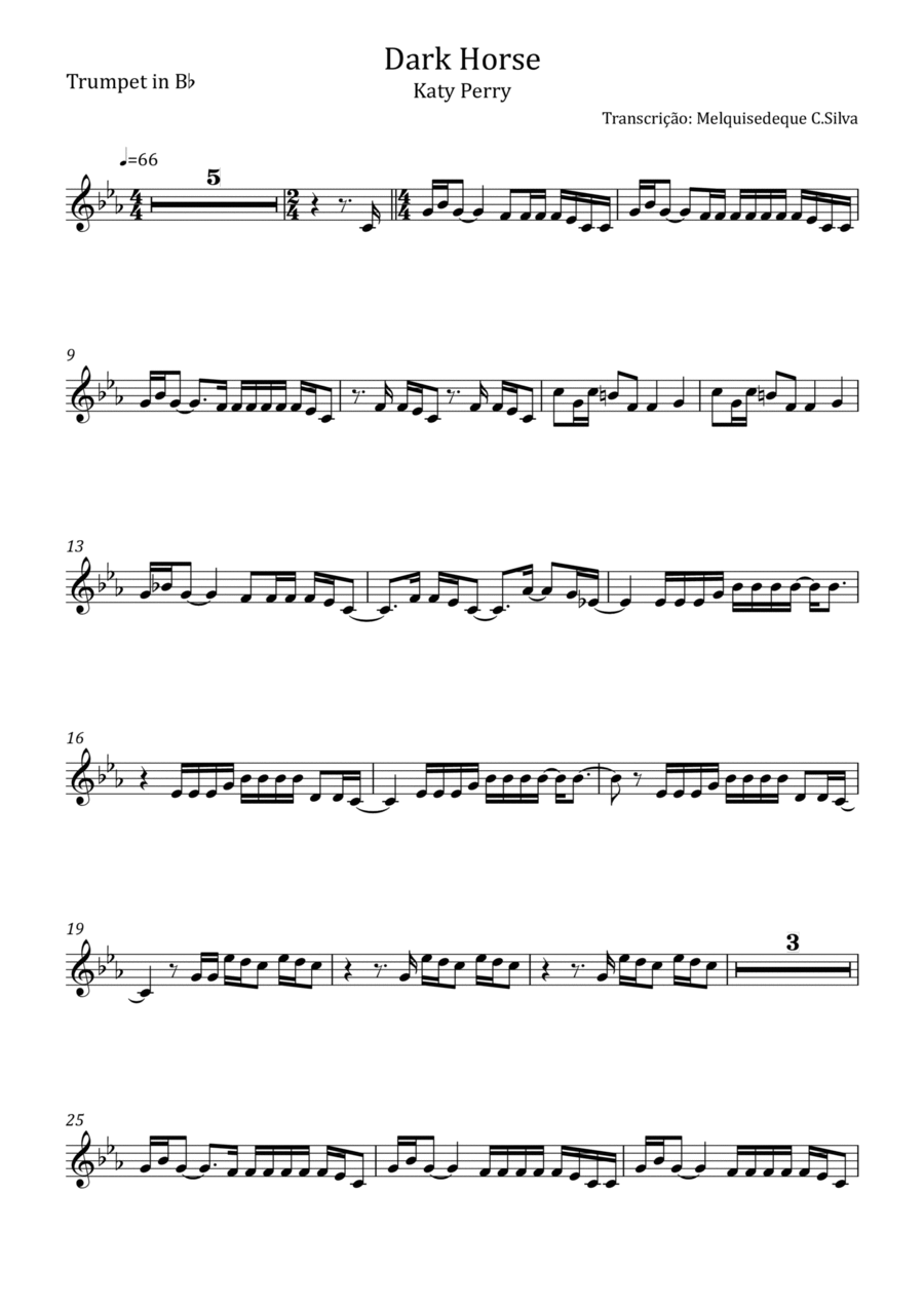 Dark Horse Trumpet Solo scores gallery preview page 1