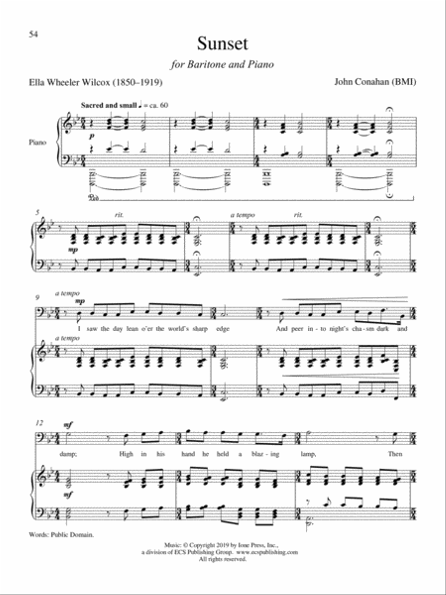 Sunset Sunset Baritone Voice scores gallery preview page 1