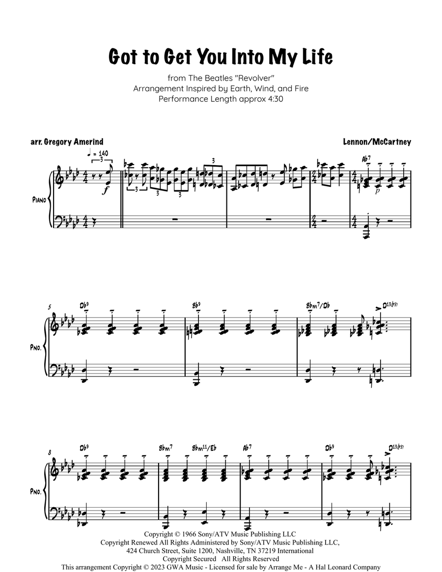 Got To Get You Into My Life 4-Part scores gallery preview page 1
