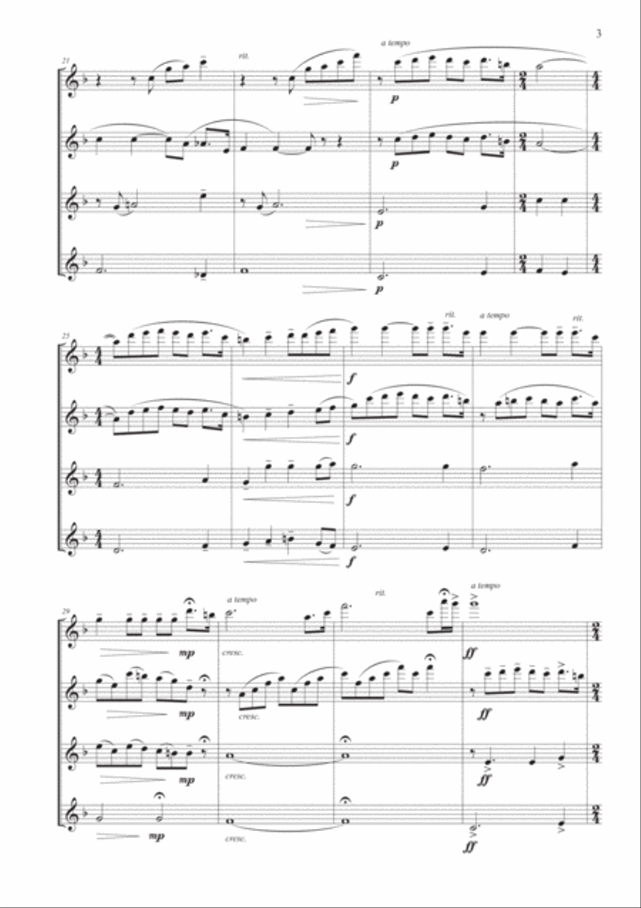 Nessun Dorma for Flute Quartet Flute Quartet scores gallery preview page 5