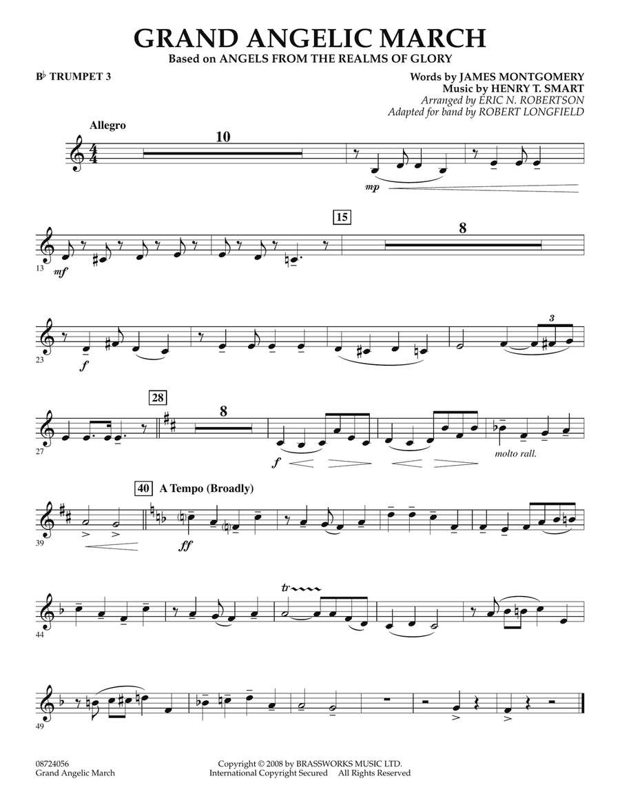 Grand Angelic March - Bb Trumpet 3 Concert Band scores gallery preview page 1