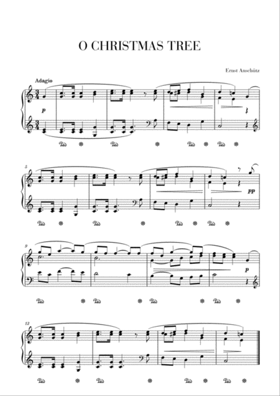 O Christmas Tree - Advanced Piano Easy Piano scores gallery preview page 1