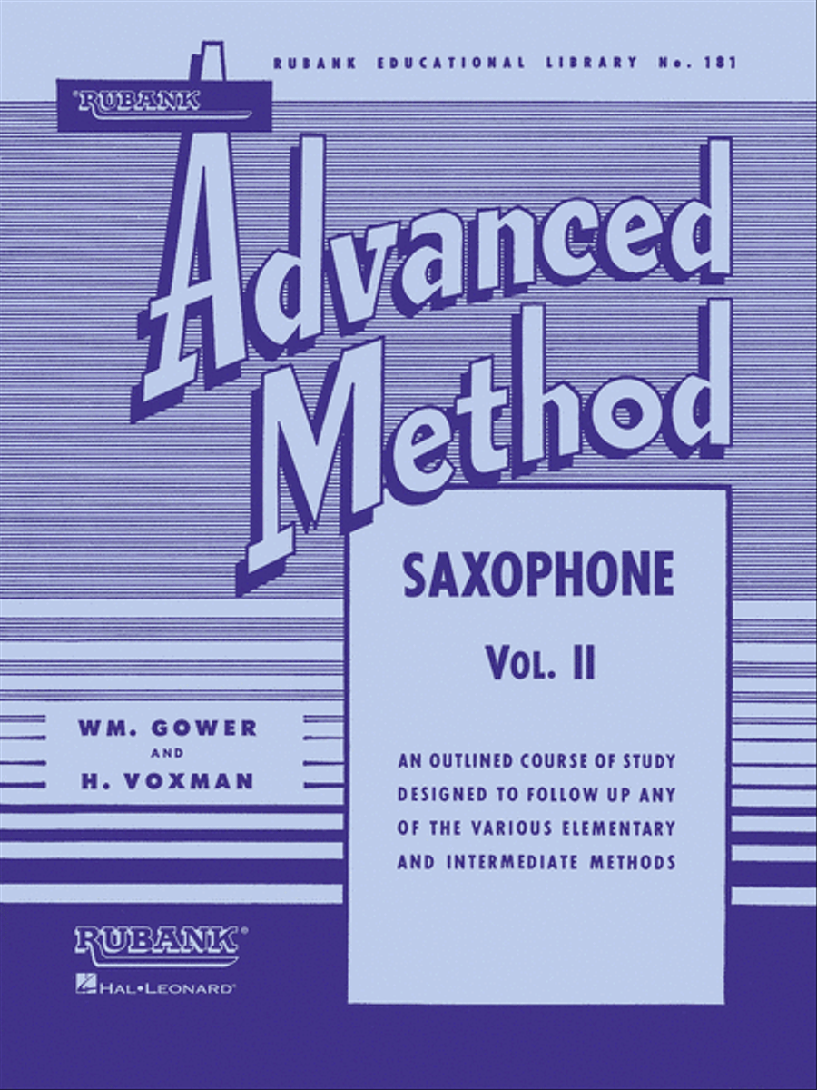Rubank Advanced Method - Volume 2 (Saxophone) by Himie Voxman Concert Band Methods - Sheet Music