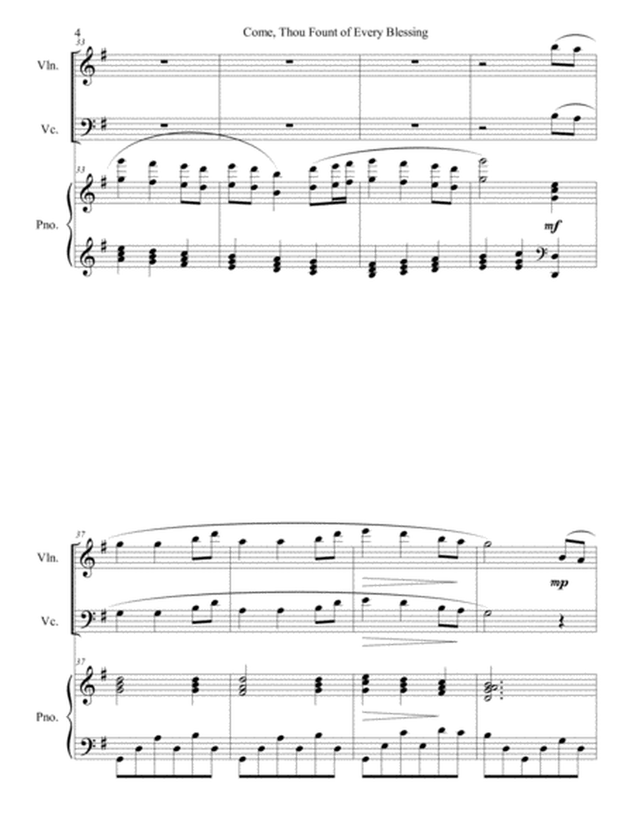 Come,Thou Fount of Every Blessing (for piano, violin, cello) image number null