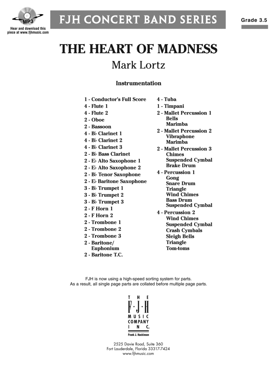 The Heart of Madness: Score Concert Band scores gallery preview page 1