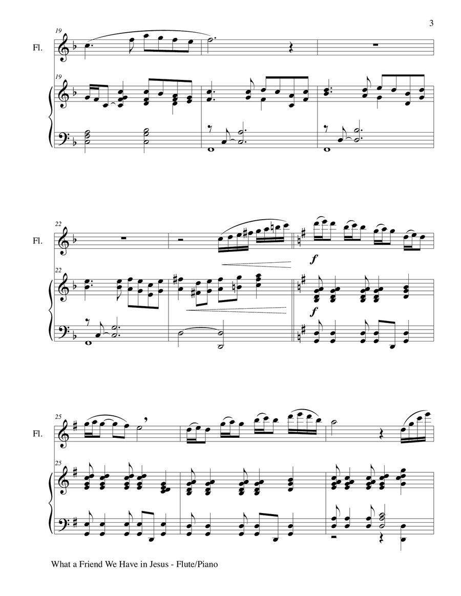 Gary Lanier: 3 INSPIRATIONAL HYMNS, Set III (Duets for Flute & Piano) Woodwind Duet scores gallery preview page 5