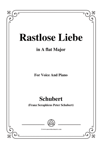 Schubert-Rastlose Liebe in A flat Major , for Voice and Piano image number null