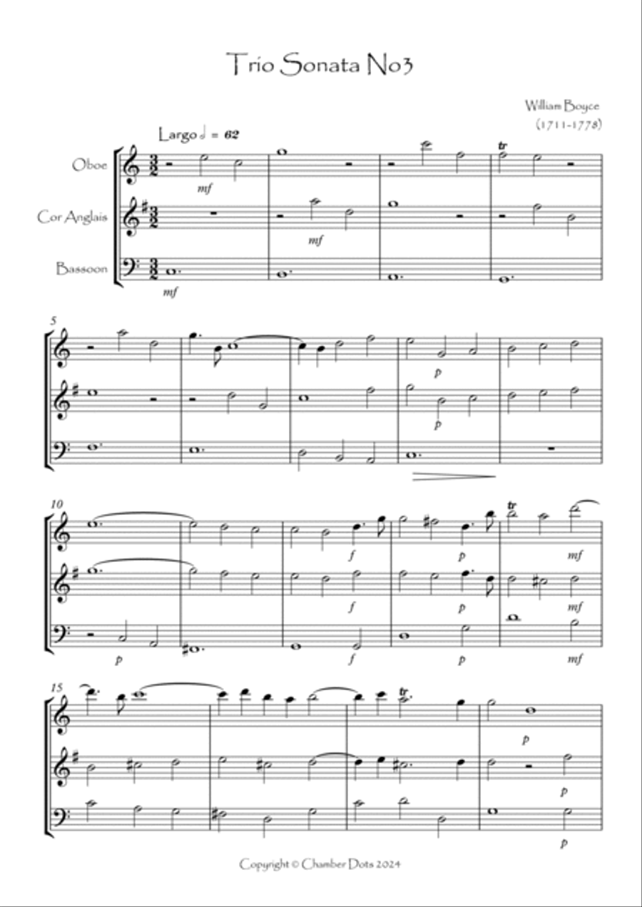 Trio Sonata No.3 Woodwind Trio scores gallery preview page 2