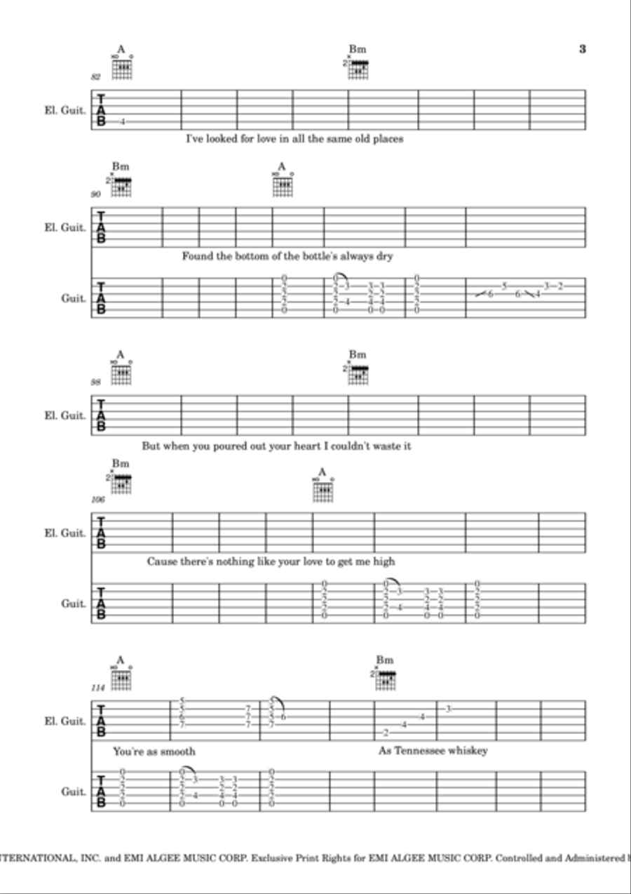 Tennessee Whiskey Guitar Tablature scores gallery preview page 3