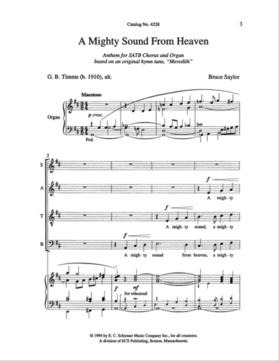 A Mighty Sound from Heaven 4-Part scores gallery preview page 3