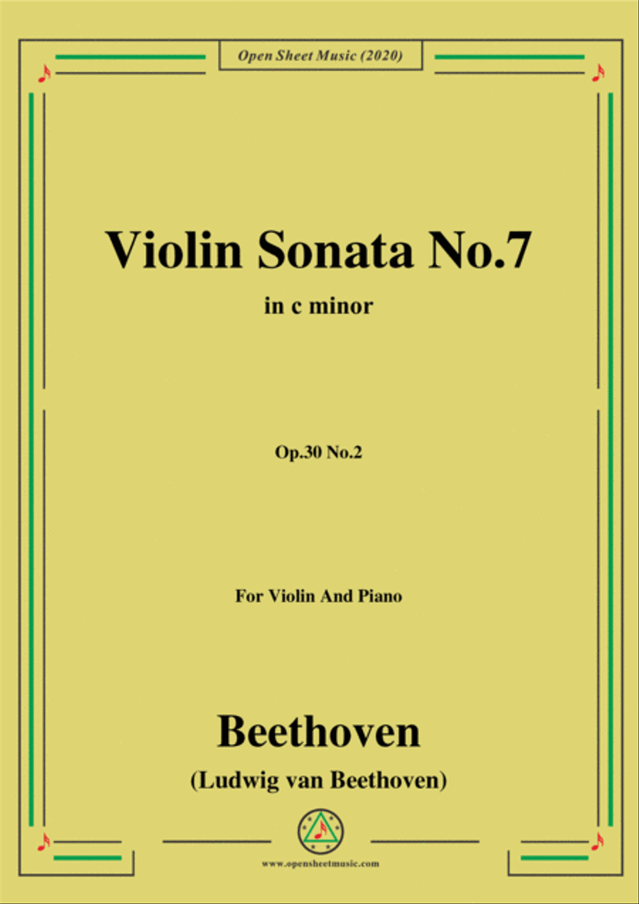 Beethoven-Violin Sonata No.7 in c minor,Op.30 No.2,for Violin and Piano