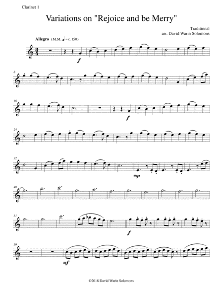 Variations on Rejoice and Be Merry (The Gallery Carol) for 3 clarinets image number null
