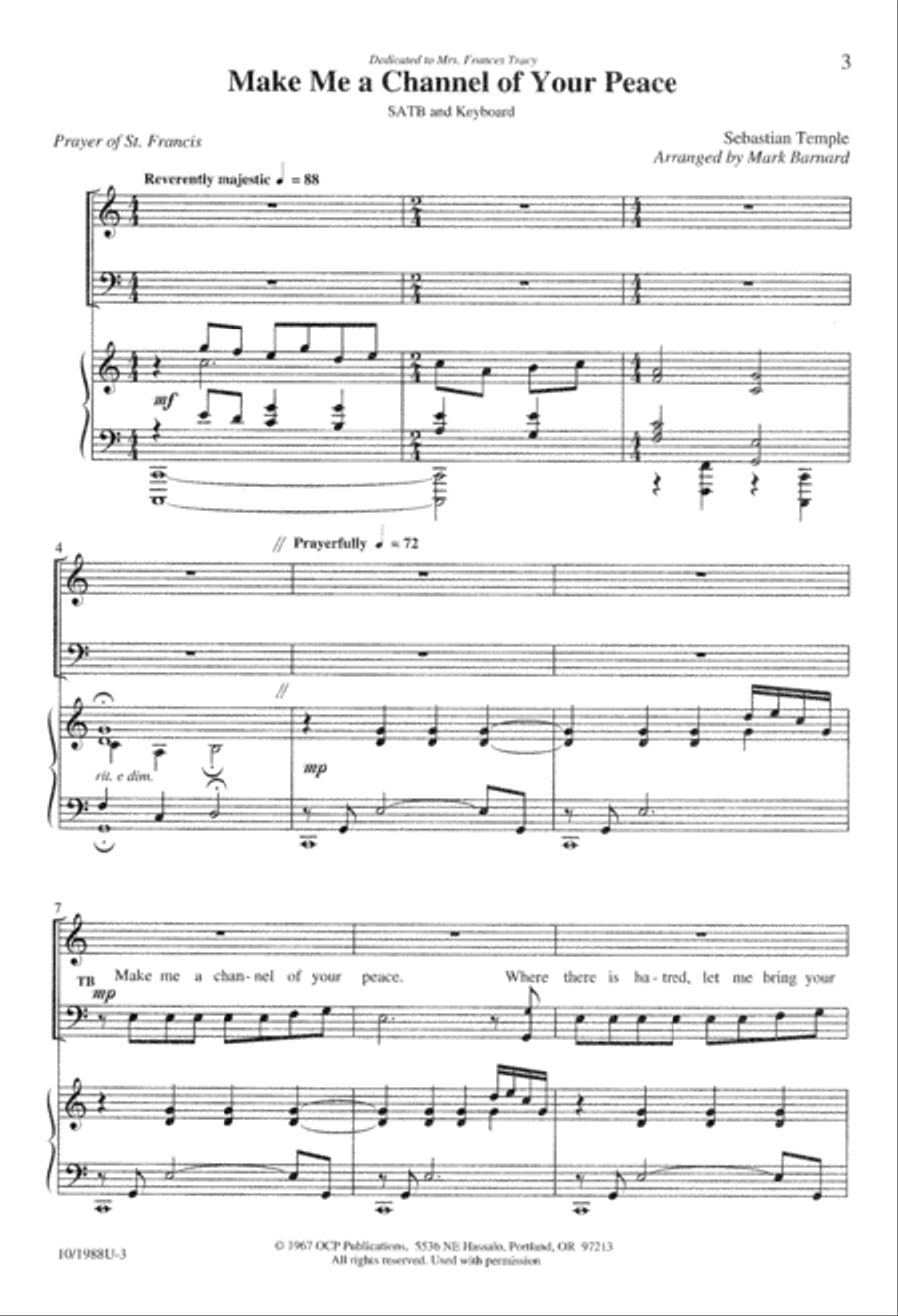 Make Me a Channel of Your Peace 4-Part scores gallery preview page 4
