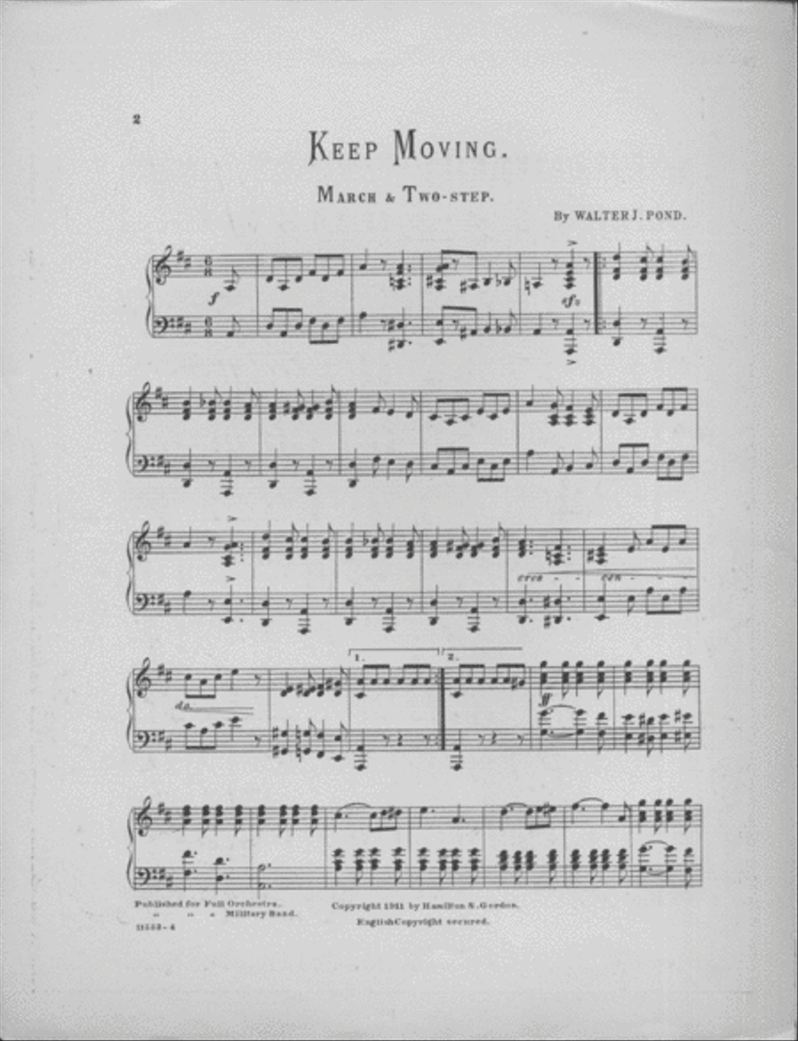 Keep Moving March Piano Solo scores gallery preview page 2