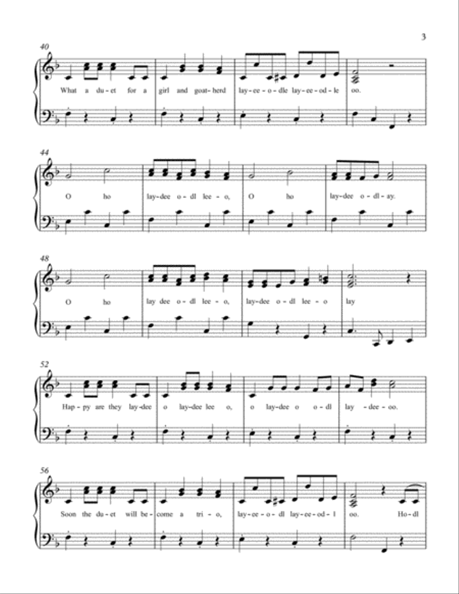 The Lonely Goatherd Piano Solo scores gallery preview page 3