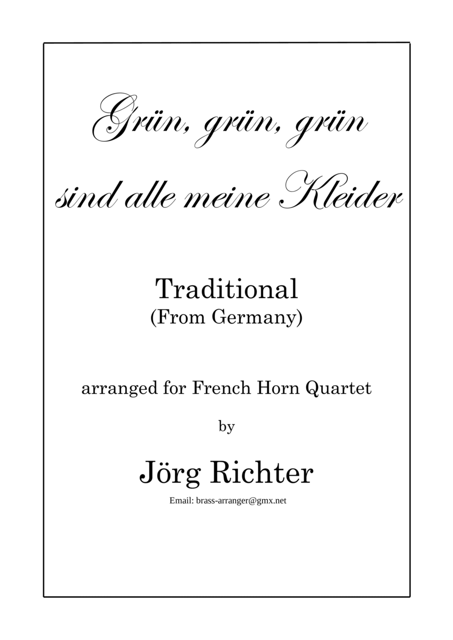 Grün, grün, grün sind alle meine Kleider für Hornquartett Brass Quartet scores gallery preview page 1