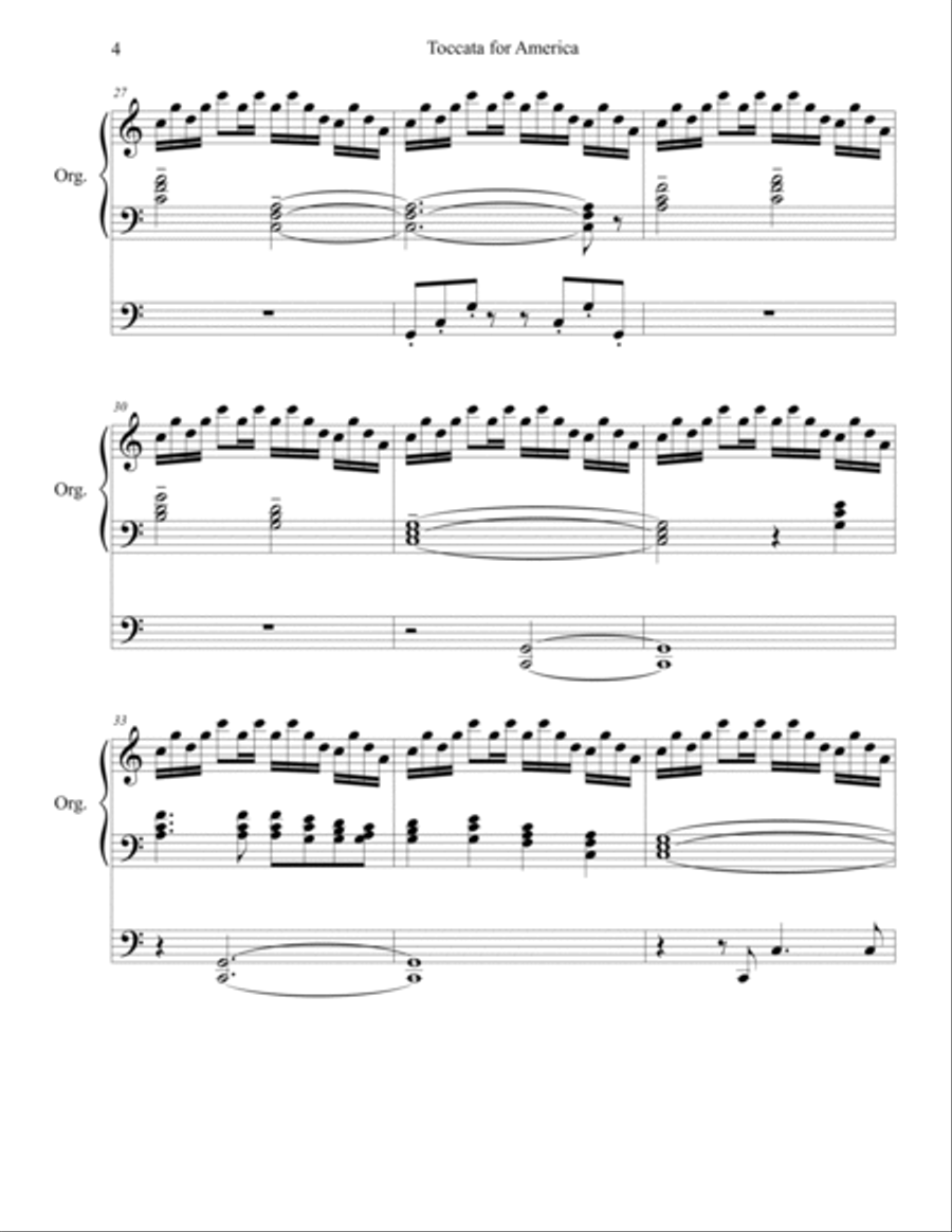 Toccata for America (organ), by Brenda Portman Organ Solo scores gallery preview page 5