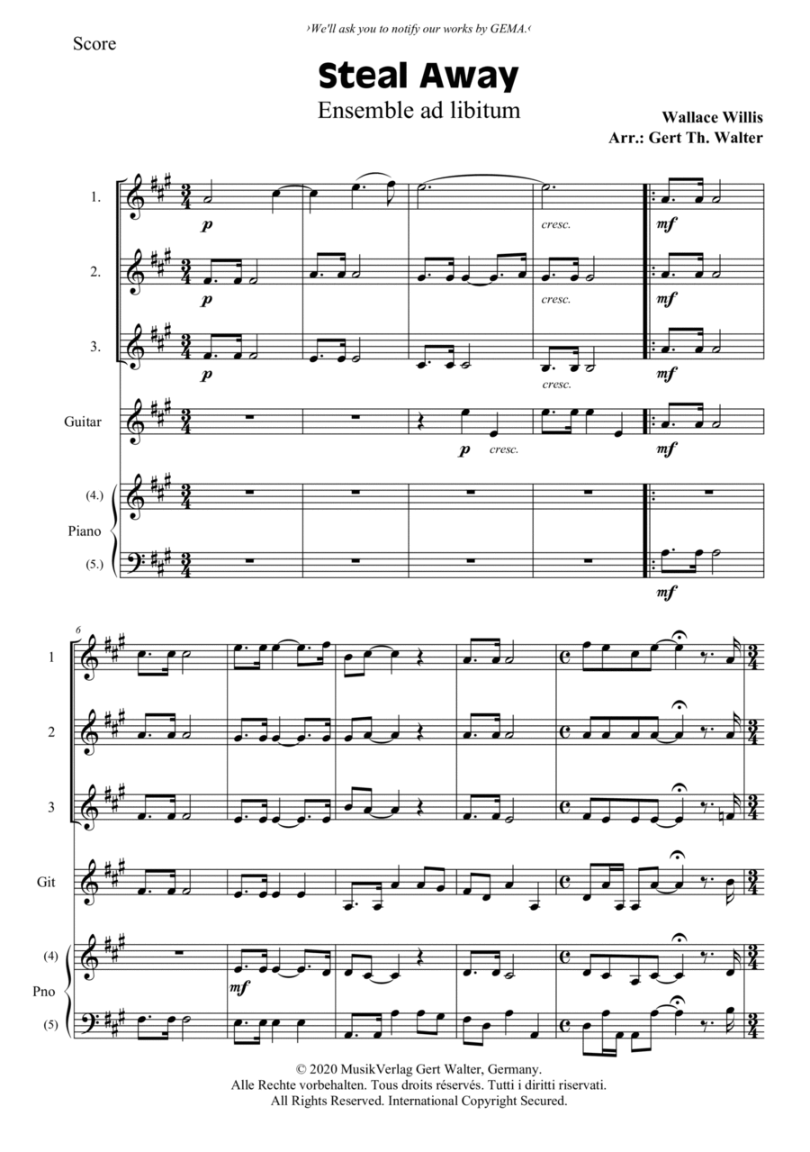 Steal Away Steal Away Praise scores gallery preview page 1