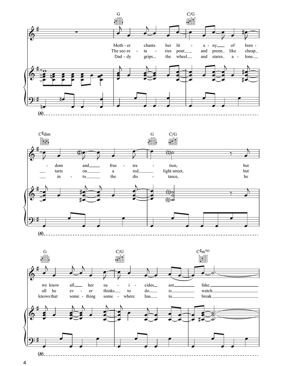 Synchronicity II Piano, Vocal, Guitar scores gallery preview page 4