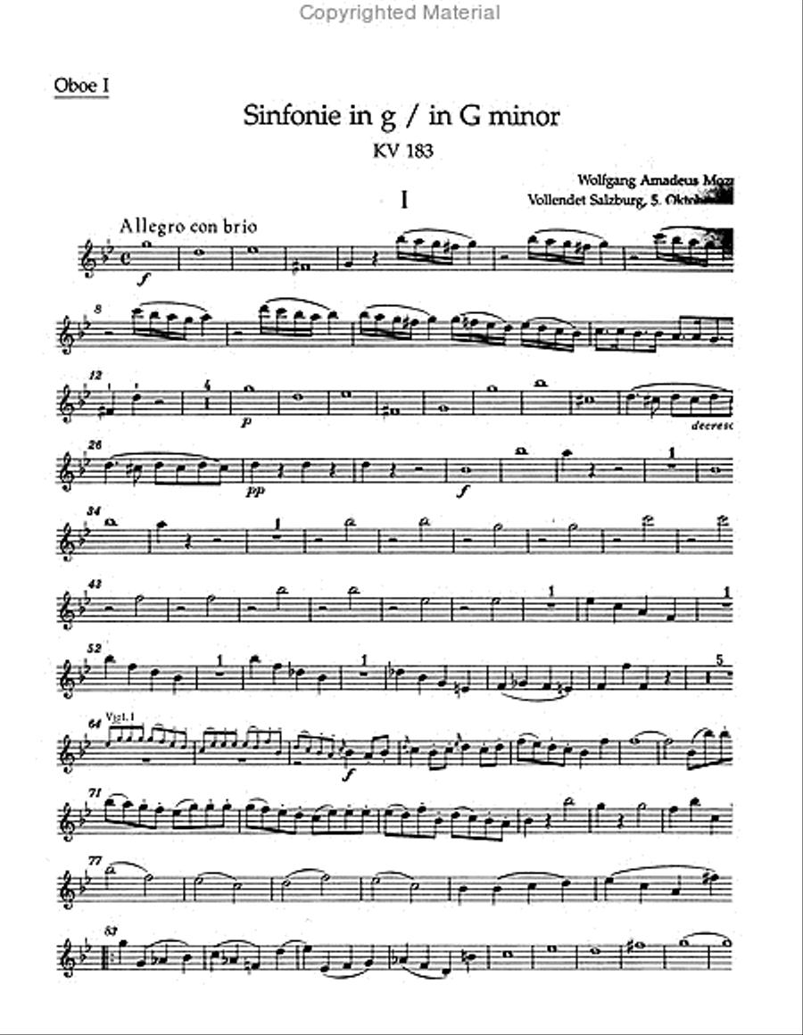 Symphony no. 25 in G minor K. 183 Orchestra scores gallery preview page 2