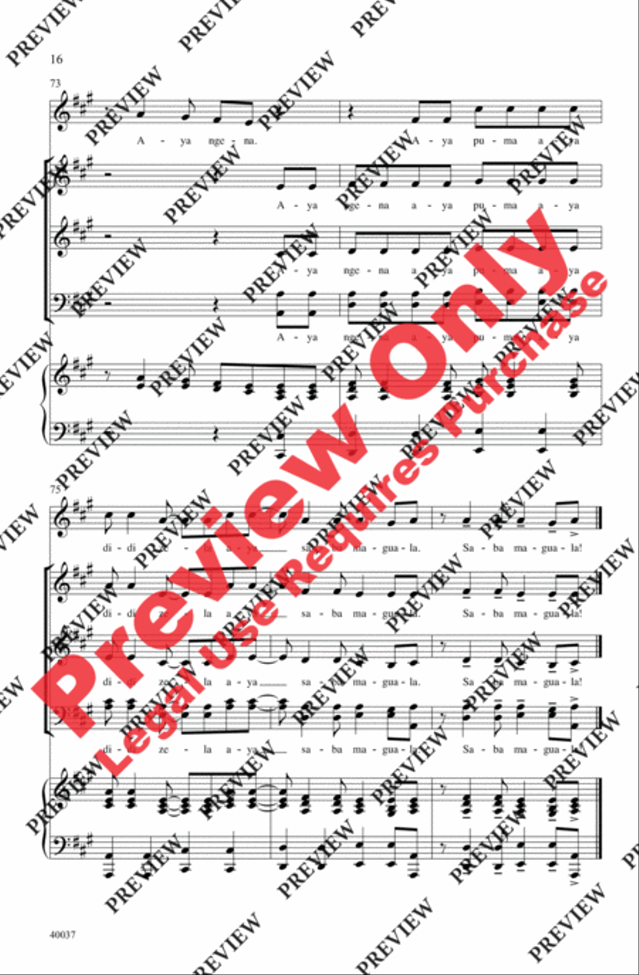 Aya Ngena 4-Part scores gallery preview page 16