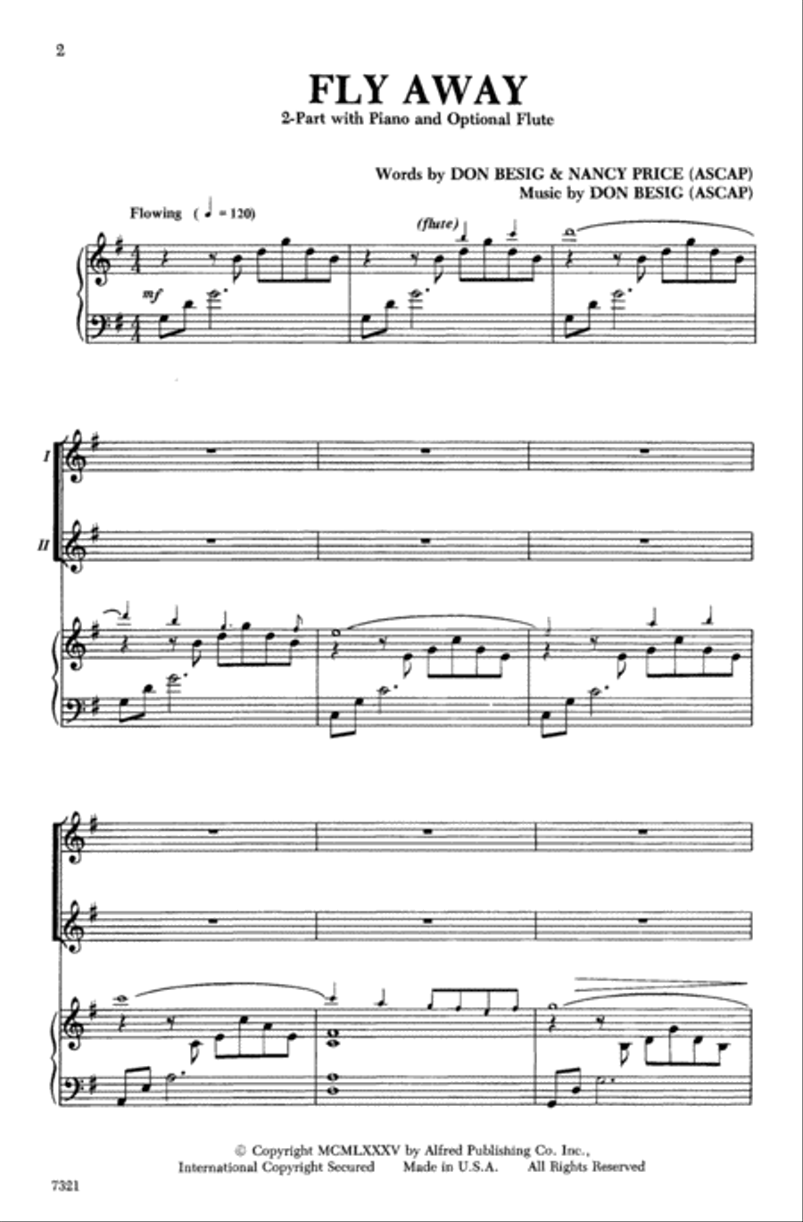 Fly Away Fly Away Choir scores gallery preview page 1