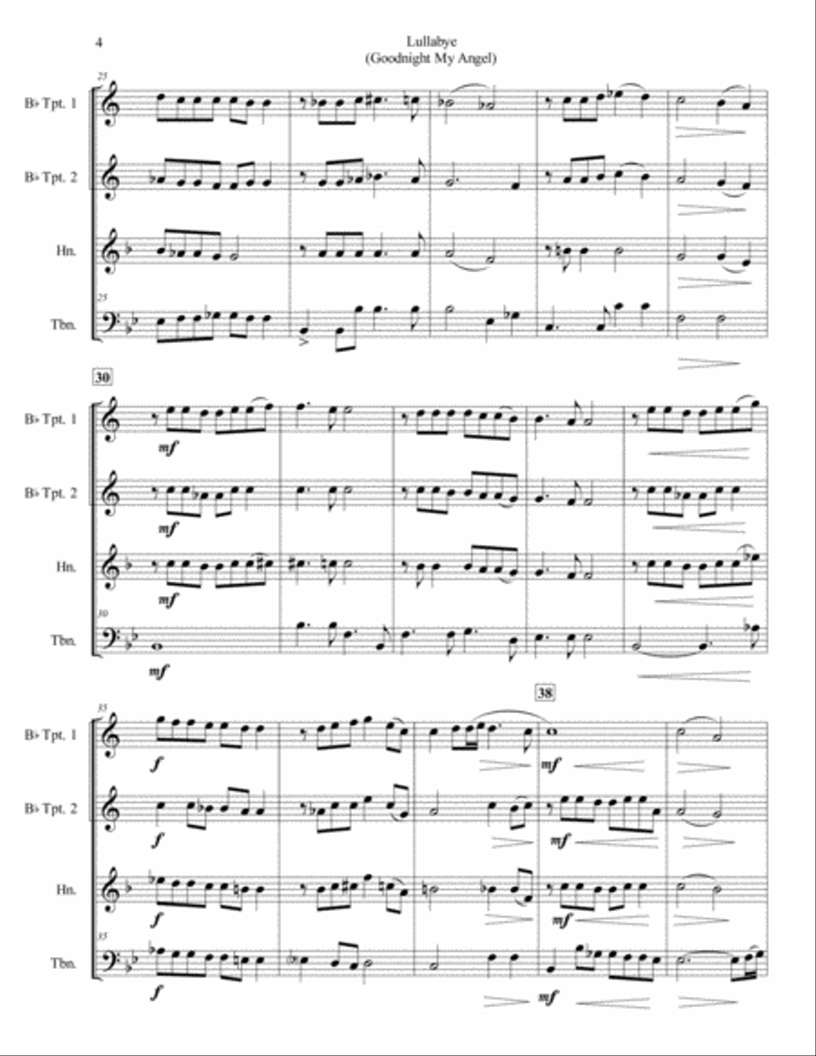 Lullabye (Goodnight, My Angel) Brass Ensemble scores gallery preview page 4
