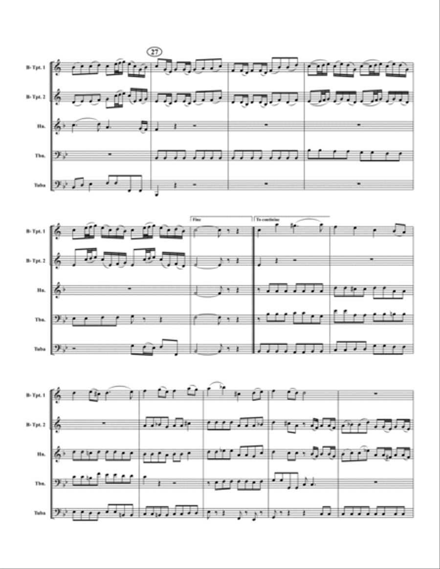 Sheep May Safely Graze Brass Quintet scores gallery preview page 3