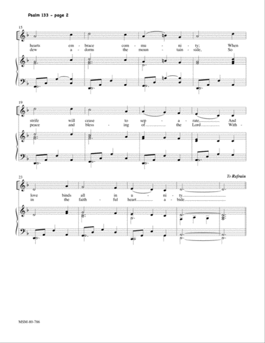 Psalm 133 Psalm 133 4-Part scores gallery preview page 2