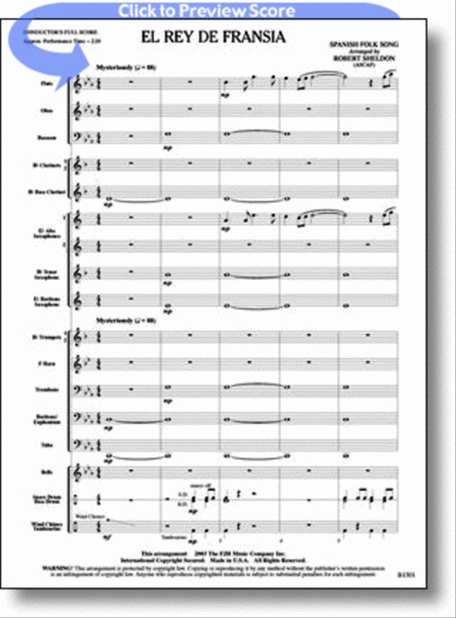 El rey de Fransia El rey de Fransia Concert Band scores gallery preview page 1