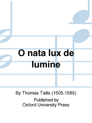 Book cover for O nata lux de lumine
