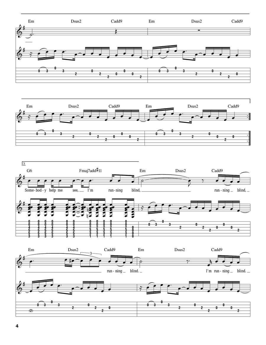 Running Blind Electric Guitar scores gallery preview page 4