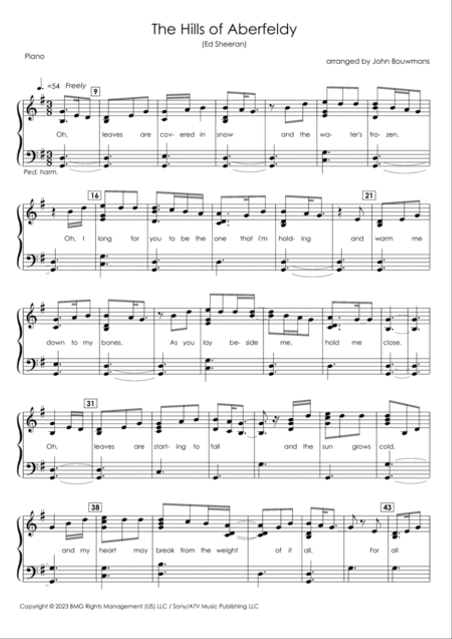 The Hills Of Aberfeldy Piano Solo scores gallery preview page 3
