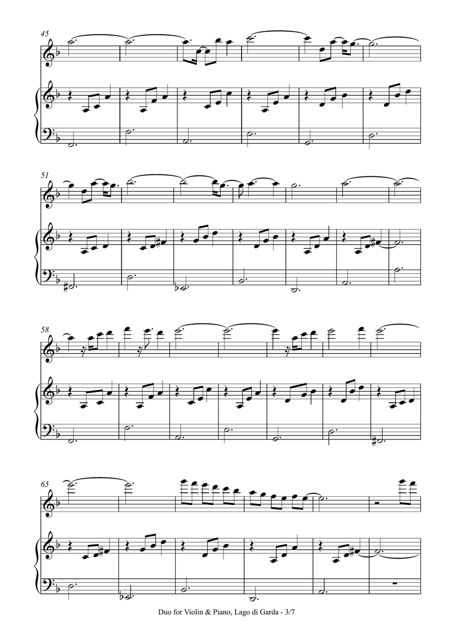 Duo for Violin & Piano, Lago di Garda Violin scores gallery preview page 3