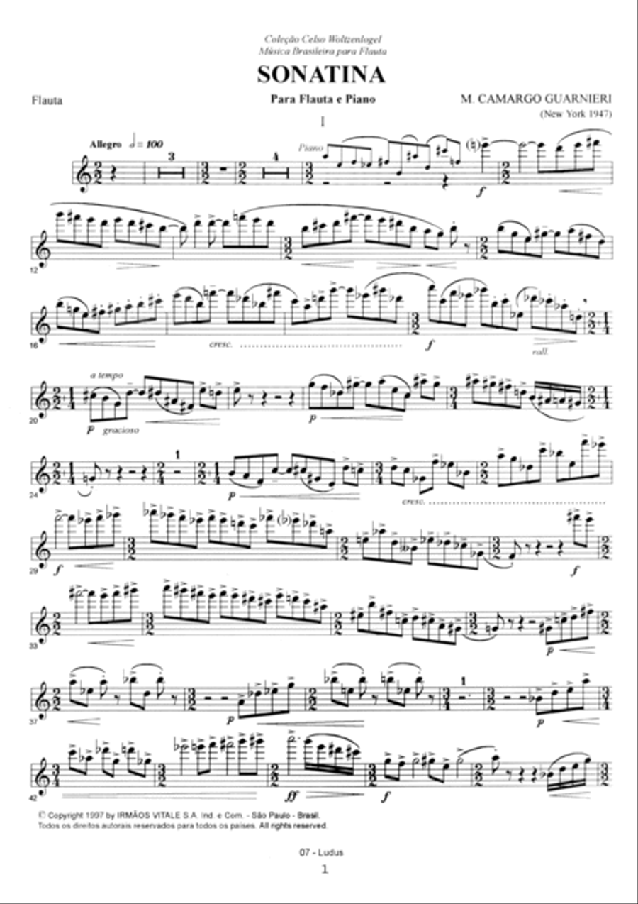 Sonatina para flauta e piano Flute Solo scores gallery preview page 3