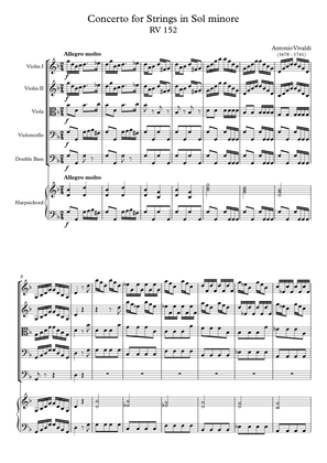 Concerto for Strings in Sol minore RV 152