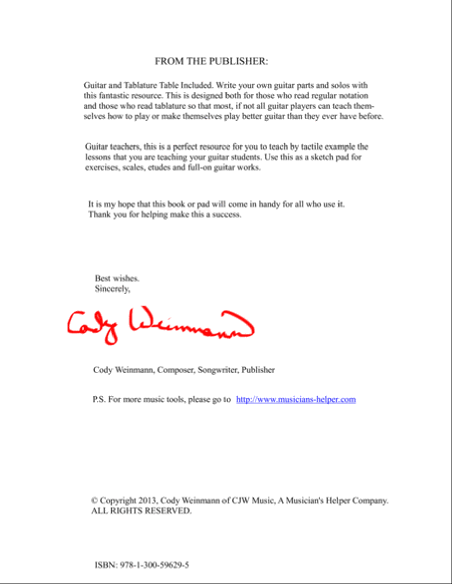 Guitar Manuscript paper Guitar Manuscript paper Guitar Solo scores gallery preview page 2
