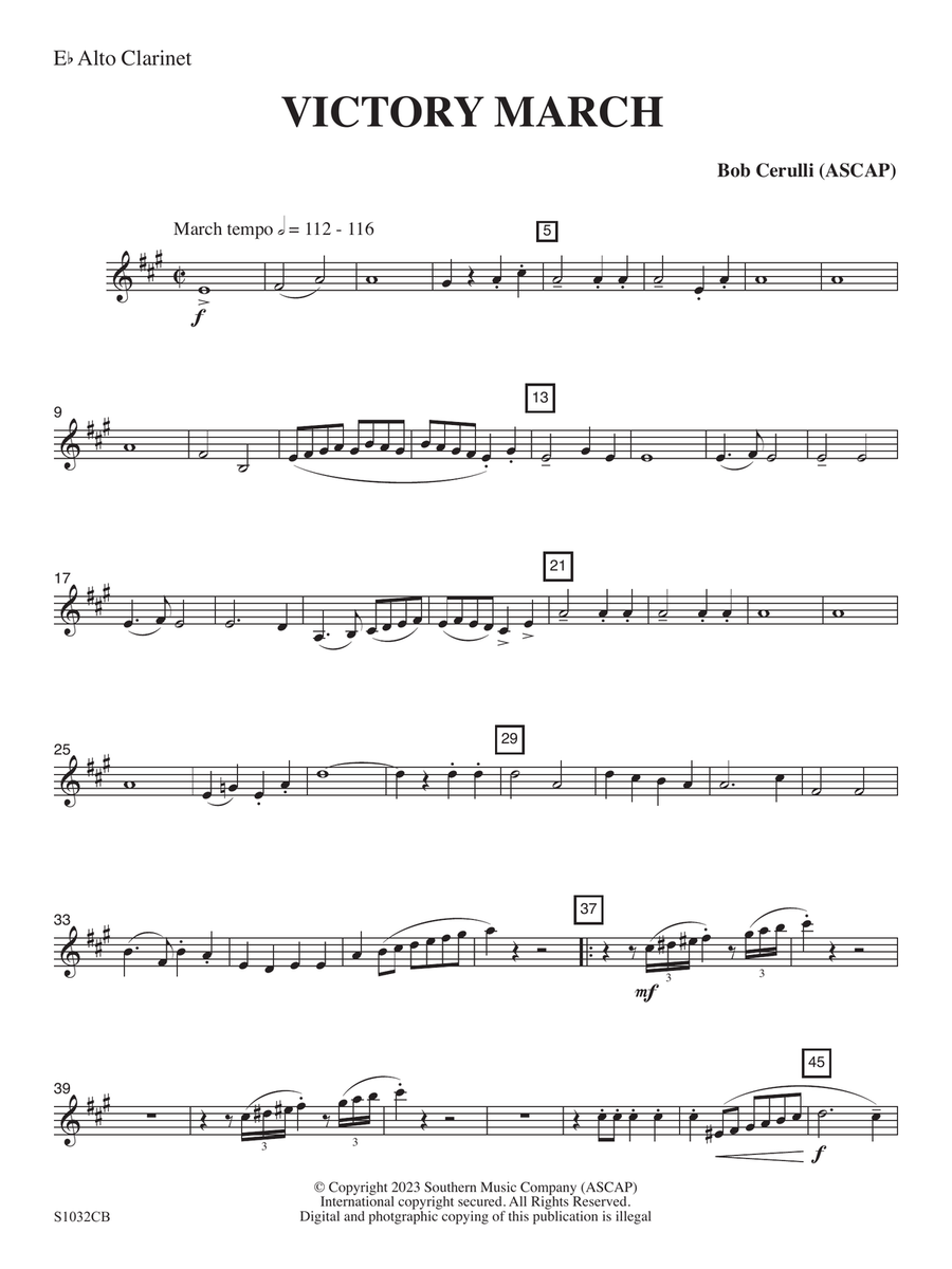 Victory March - Alto Clarinet Concert Band scores gallery preview page 1
