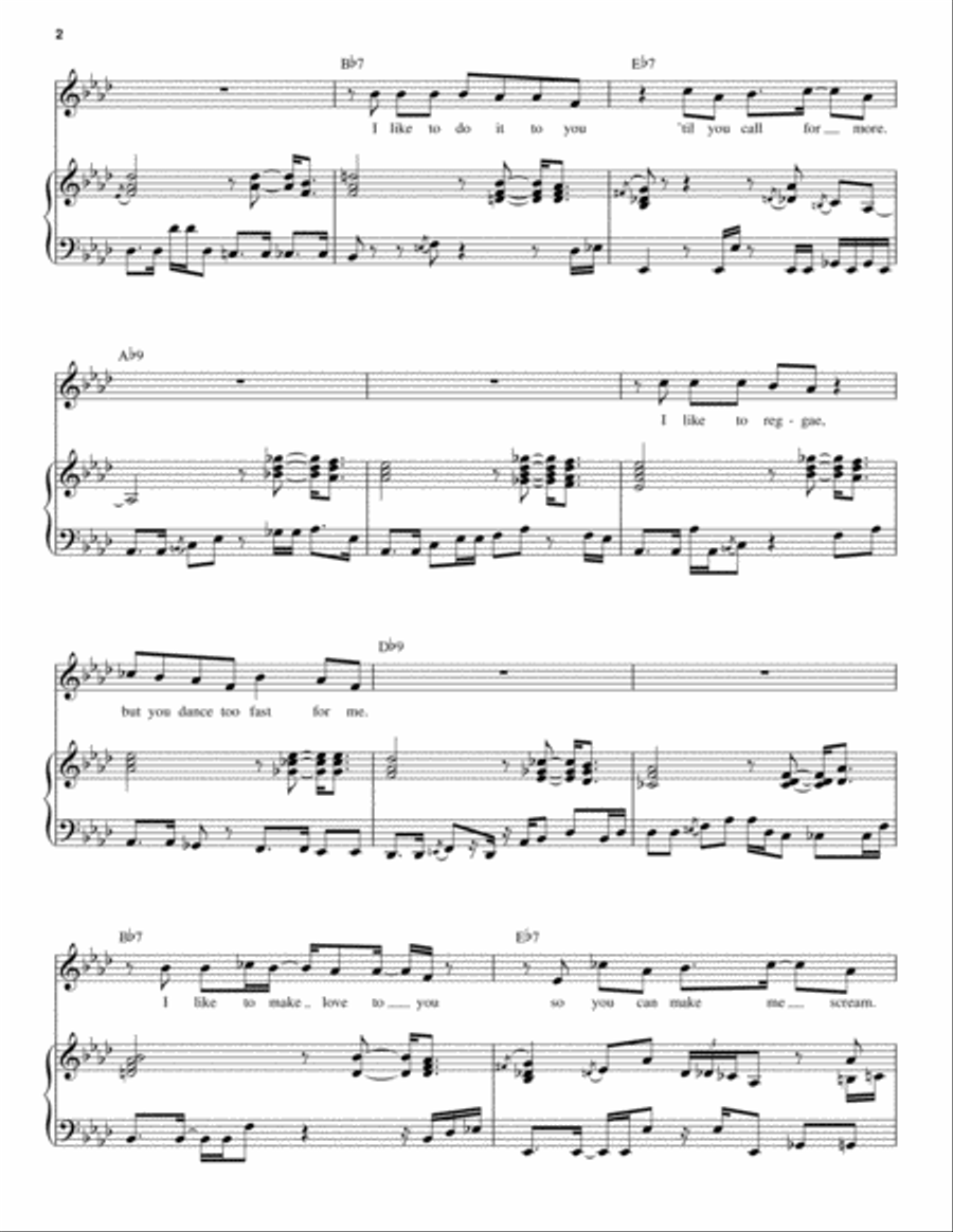 Boogie On Reggae Woman Piano scores gallery preview page 2
