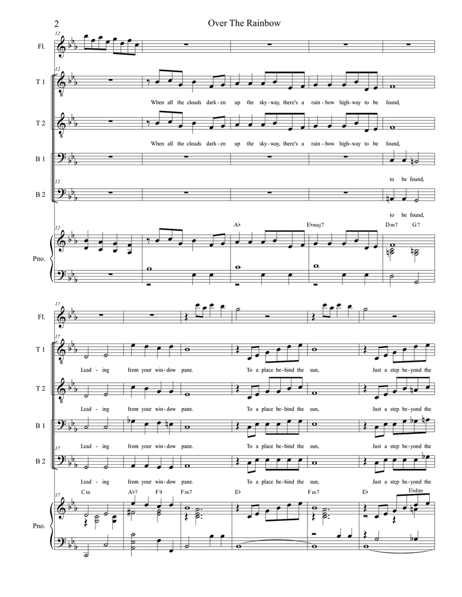 Over The Rainbow (from The Wizard Of Oz) 3-Part scores gallery preview page 2